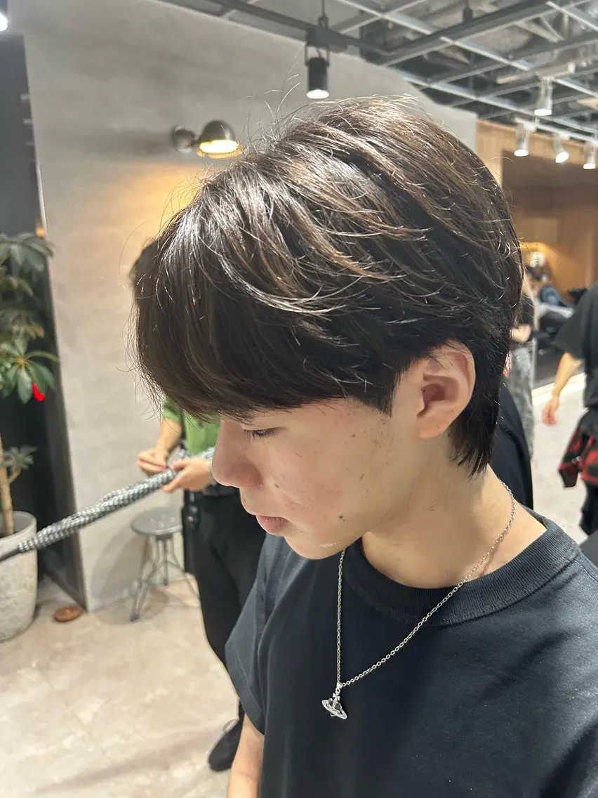 ショート カラー パーマ ヘアアレンジ メンズ キッズ 磯村 翔大のヘアスタイル