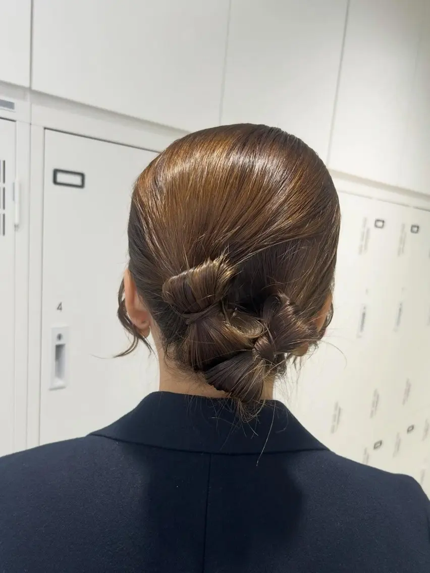 セミロング ヘアアレンジ ヘアセット 透明感カラー/ヘアア レンジ/はるか🤍のヘアスタイル
