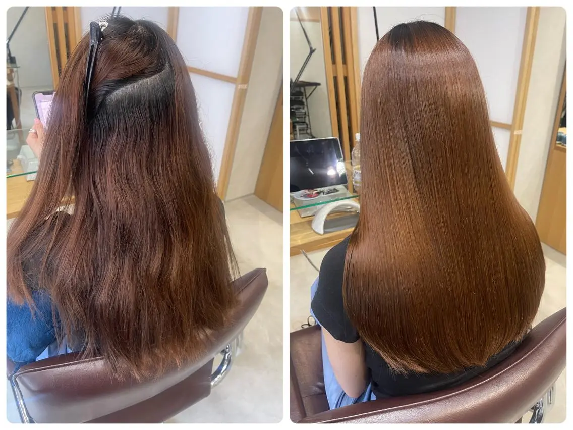 ロング 酸性ストレート ARCHE 心斎橋 常塚のヘアスタイル