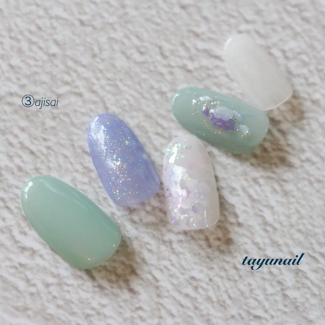 ネイル アートネイル ブルー ジェルネイル ワンカラーネイル パラジェル ネイルサロン 【たゆnail】のネイルデザイン