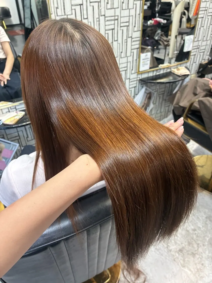 ロング 縮毛矯正 北村 理奈のヘアスタイル