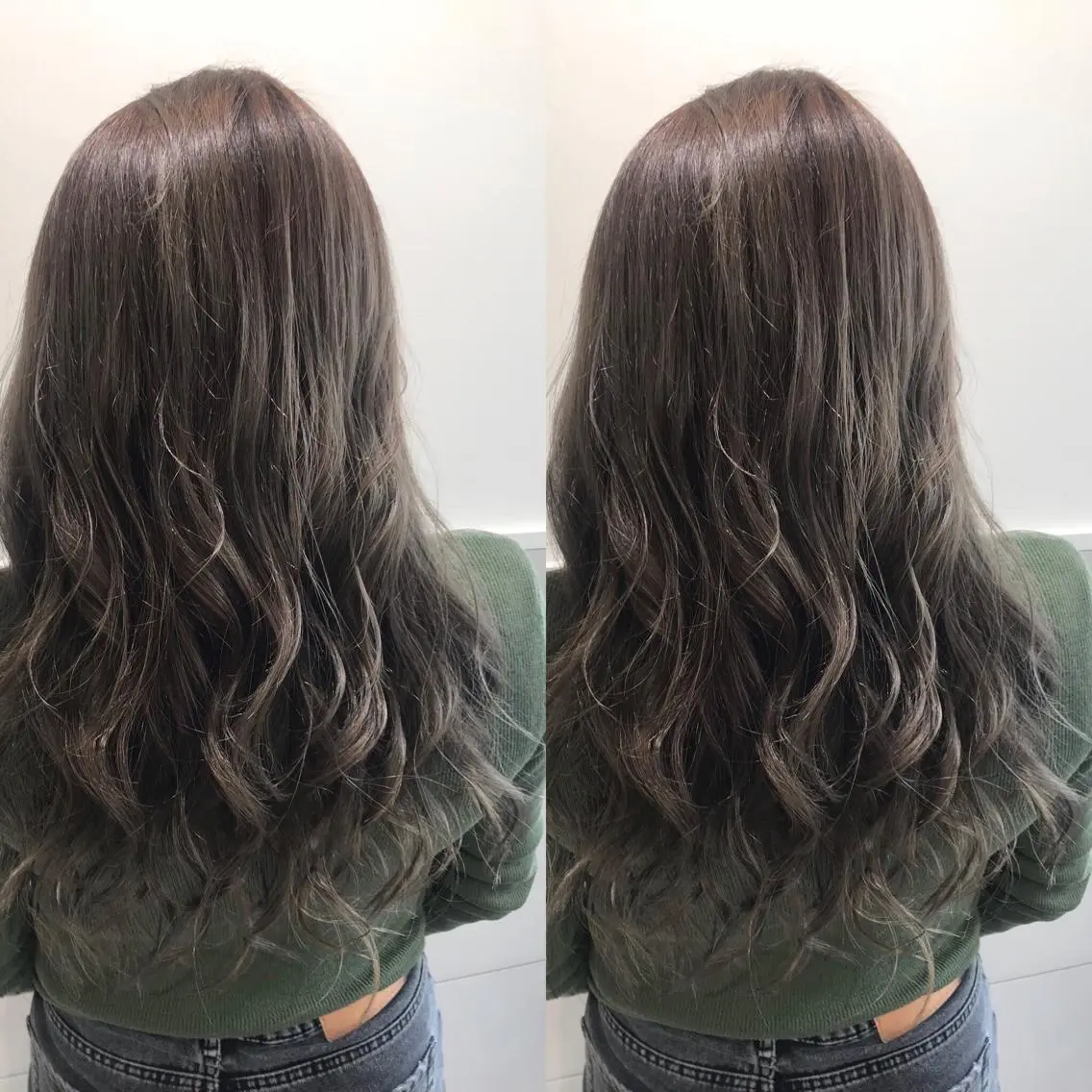 セミロング カラー 小栗 麻衣のヘアスタイル