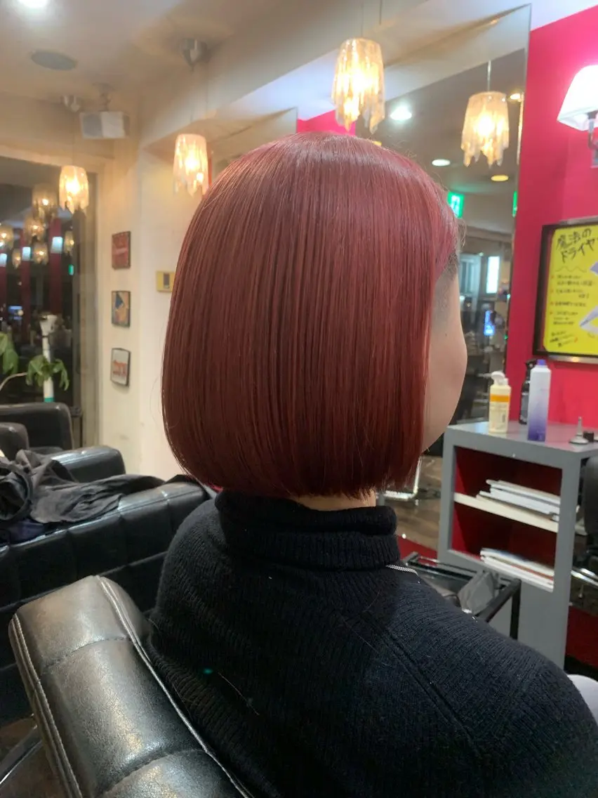 ショート カラー ヘアアレンジ ブラウンカラー ダブルカラー レッドカラー バイオレットカラー ボブ カット ヘアカラー 西尾 太郎のヘアスタイル