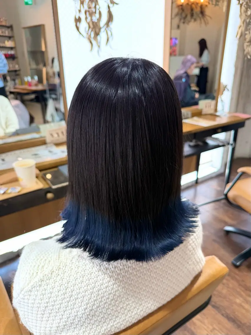 ミディアム カラー ブリーチ カット ヘアカラー トリートメント 髪質改善/韓国風 🦕ＡＫＡＲＩ🩵のヘアスタイル