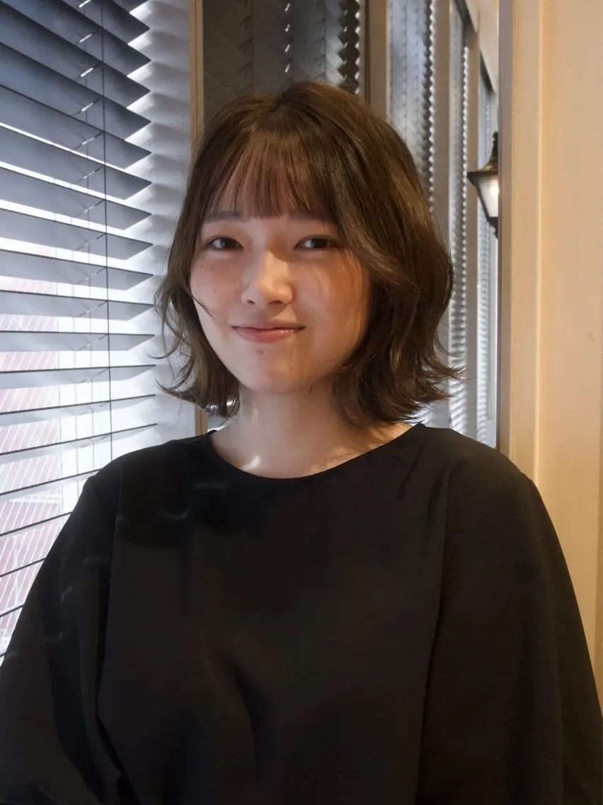 ミディアム カラー カット ヘアカラー 梅本 佳容子のヘアスタイル