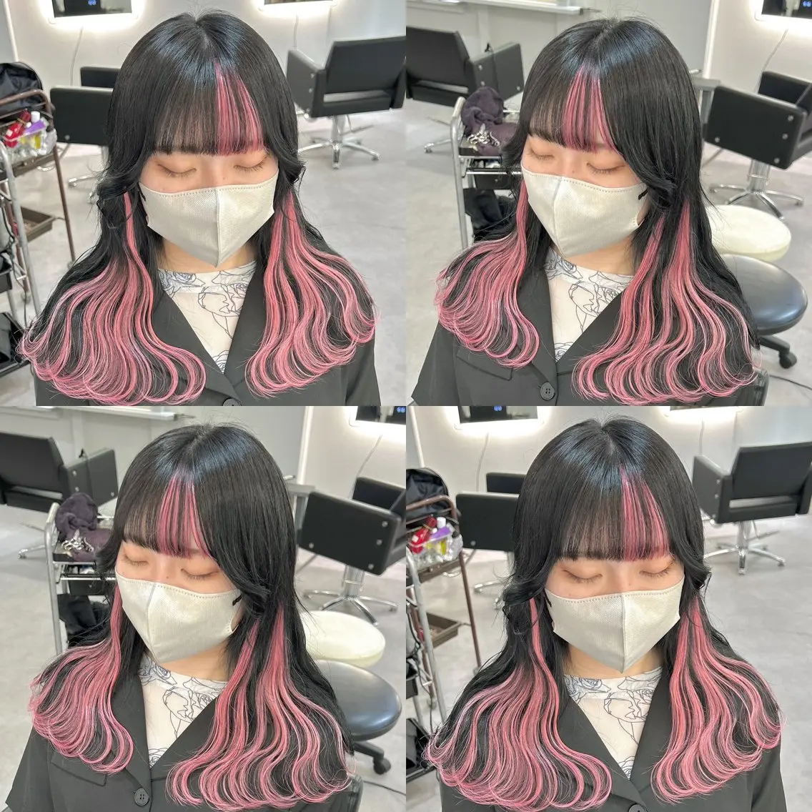 ミディアム カラー エクステ カット エクステ ブリーチ&エクステ 🥀ケアカラー特化のヘアスタイル