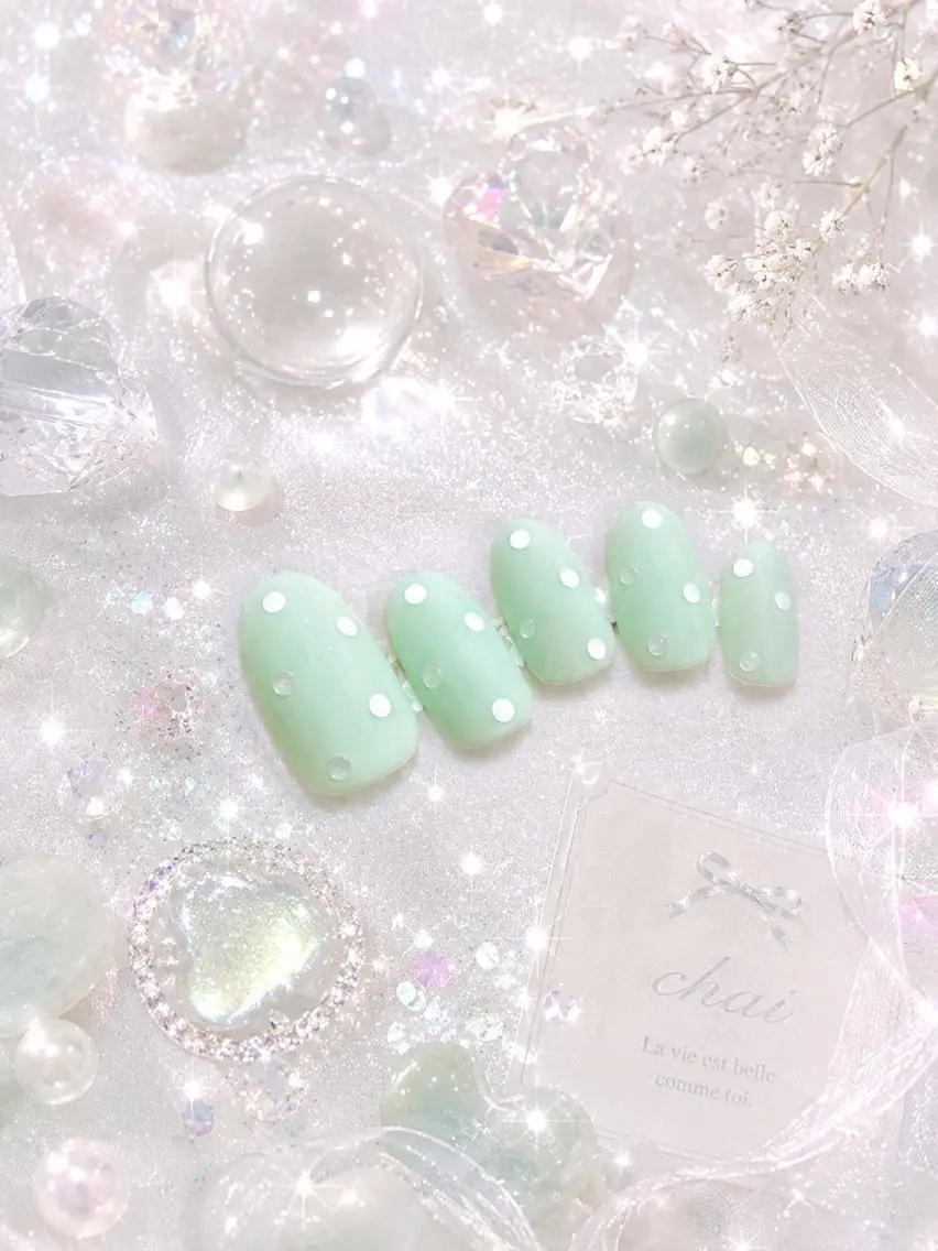 ネイル ドット マットネイル ハンドネイル chai nail + eye📍鶴橋のネイルデザイン