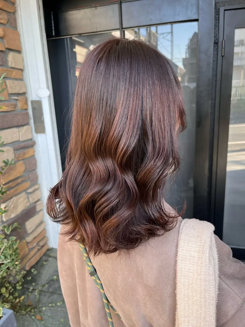 ミディアム カラー ブラウンカラー バイオレットカラー バイオレットブラウン ヘアカラー 透明感カラー/パーマ 🌀アオノのヘアスタイル