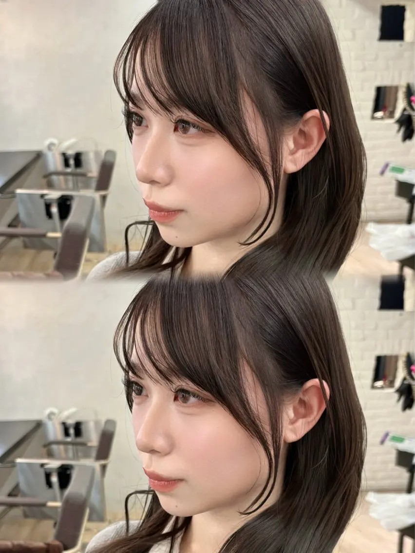 前髪カット+顔まわりの後れ毛カットの写真