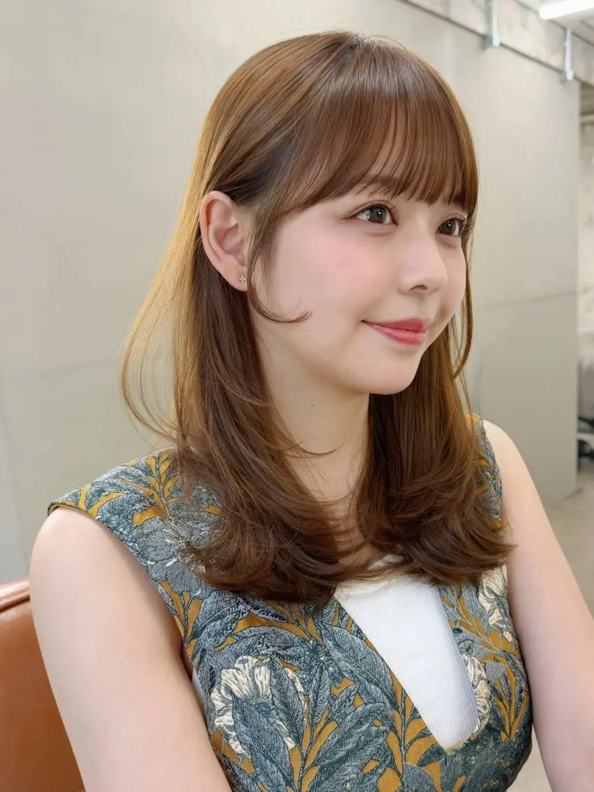 ミディアム カラー ベージュカラー レイヤーカット ❤️アヤカ レイヤーカット❤️のヘアスタイル