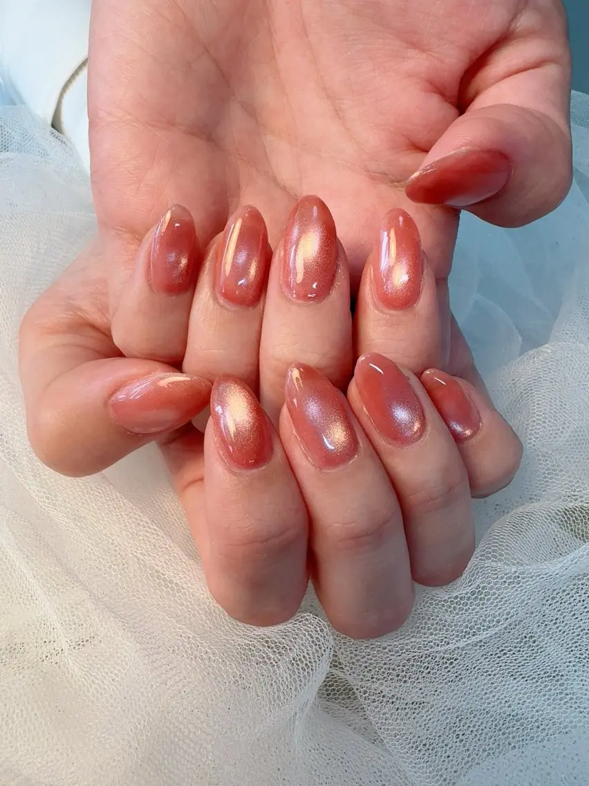 ネイル 氷ネイル・うるうるネイル ピンク ハンドネイル nail salon Ninaのネイルデザイン