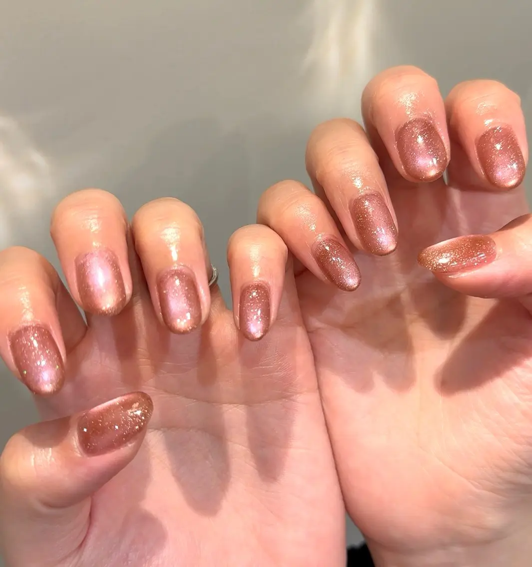 ネイル フラッシュネイル 氷ネイル・うるうるネイル ピンク nail Latteのネイルデザイン