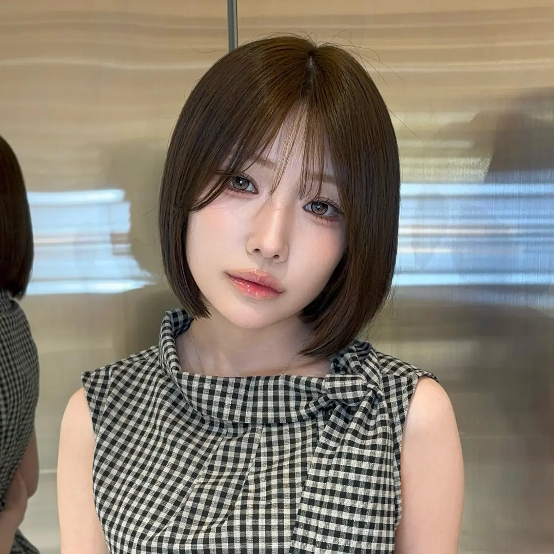 ミディアム カラー ヘアアレンジ ベージュカラー 透明感カラー ボブ 韓国風ヘア ワンホンヘア カット ヘアカラー トリートメント 韓国ヘア/ロー レイヤー/Rumiのヘアスタイル