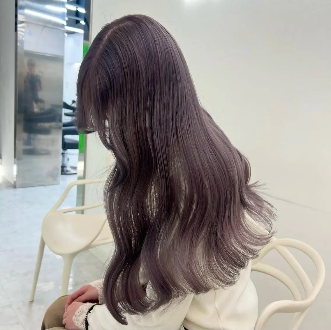 ロング ヘアカラー トリートメント 淡色ラベンダー♡ ニーナ🎀🦙のヘアスタイル