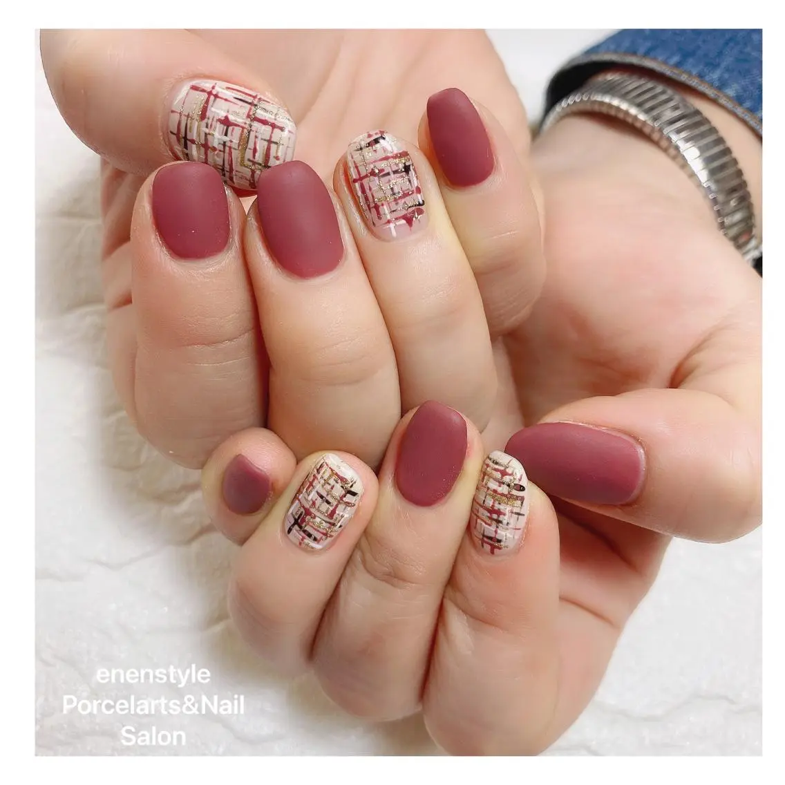 ミディアム ネイル ハンドネイル 🐾enen style 🐾のネイルデザイン