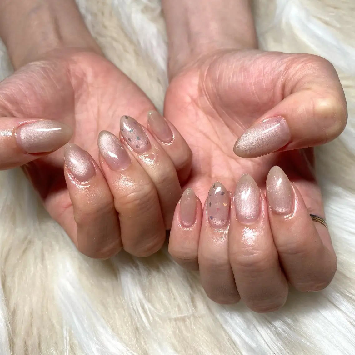 ネイル 長さ出し フレンチネイル ジェルネイル グラデーション ハート ハンドネイル Nail&eye Belire 新宿のネイルデザイン