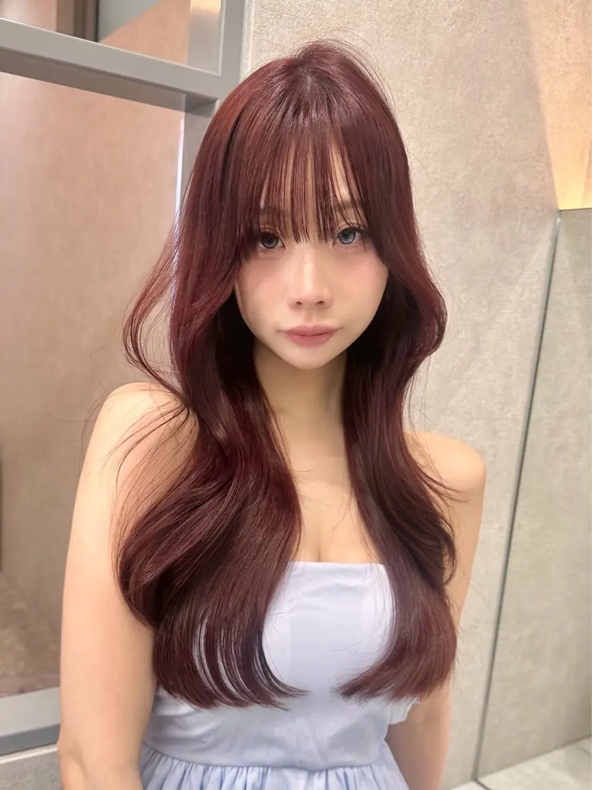 セミロング カラー ヘアアレンジ ヘアカラー トリートメント 天神/ブリーチ/ 髪質改善/韓国ヘアのヘアスタイル