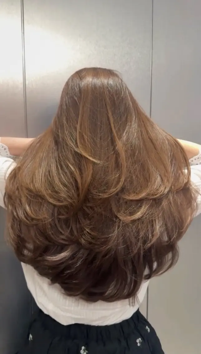 ロング カラー カット ヘアカラー トリートメント 新宿/レイヤー特化 韓国ヘア/海外ヘアのヘアスタイル