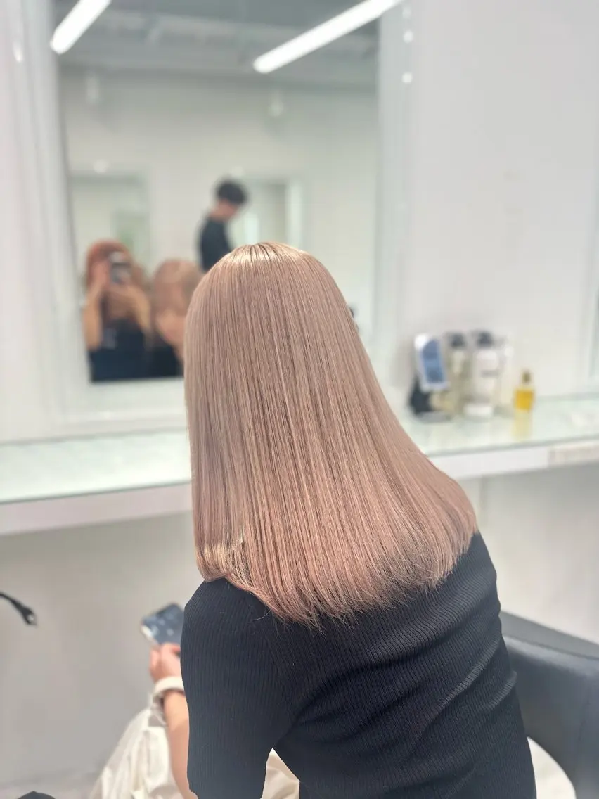 セミロング カラー ヘアカラー トリートメント ヘッドスパ ヘアセット ❄最強かわいいカラー ❄️MINA❄️のヘアスタイル