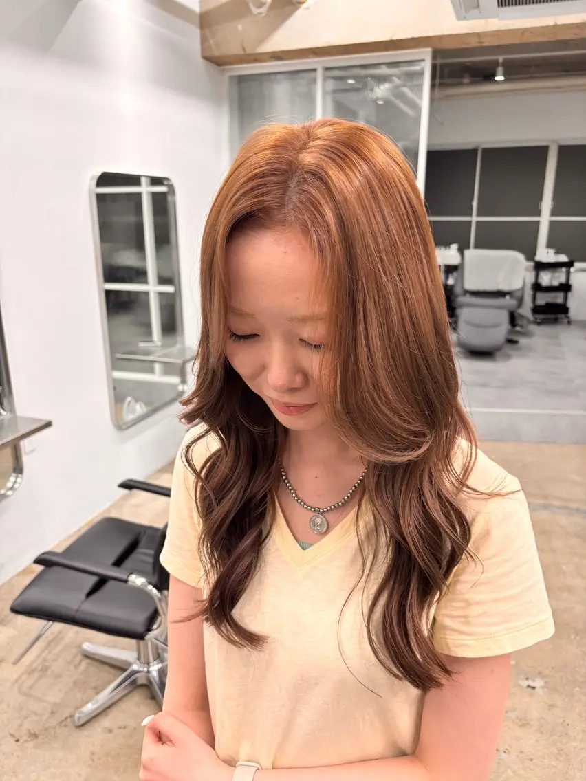 ロング ヘアカラー Asahi🍀透明感 カラー/艶髪矯正のヘアスタイル