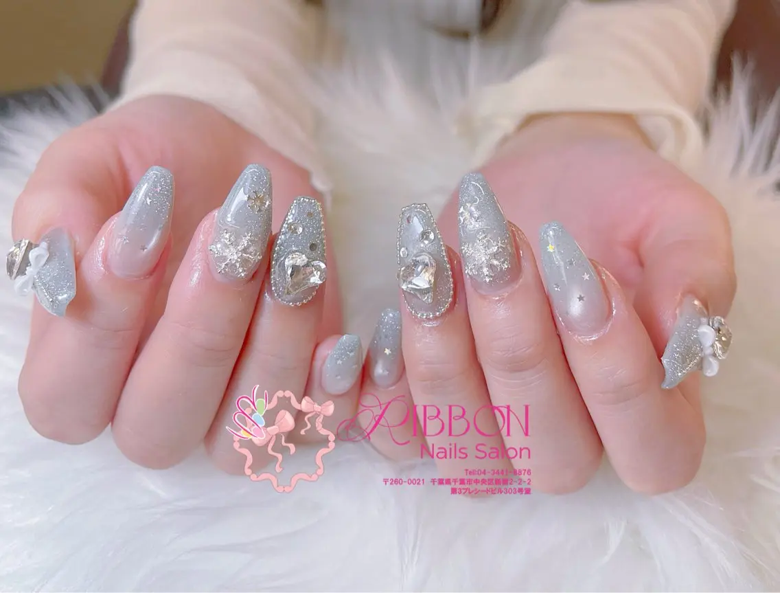 ネイル フレンチネイル ジェルネイル マグネットネイル 持ち込み ニュアンスネイル ハンドネイル Ribbonnail salonのネイルデザイン