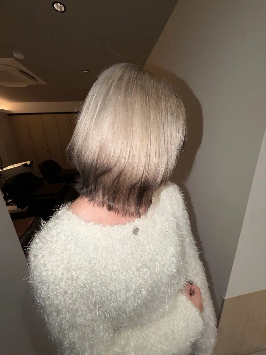 ミディアム カラー ヘアカラー 岡山ハイトーン・ ルーツカラー/こもものヘアスタイル