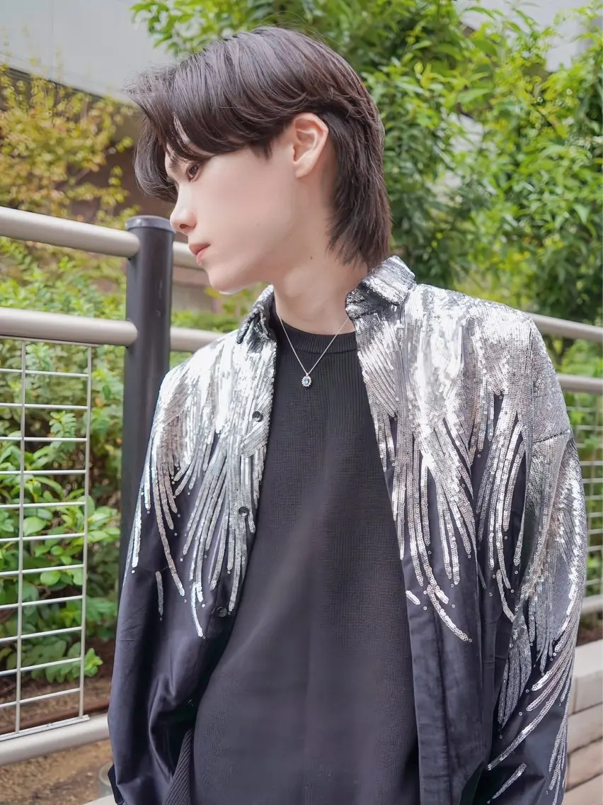 ミディアム カラー パーマ メンズ 朝久 岳志のヘアスタイル