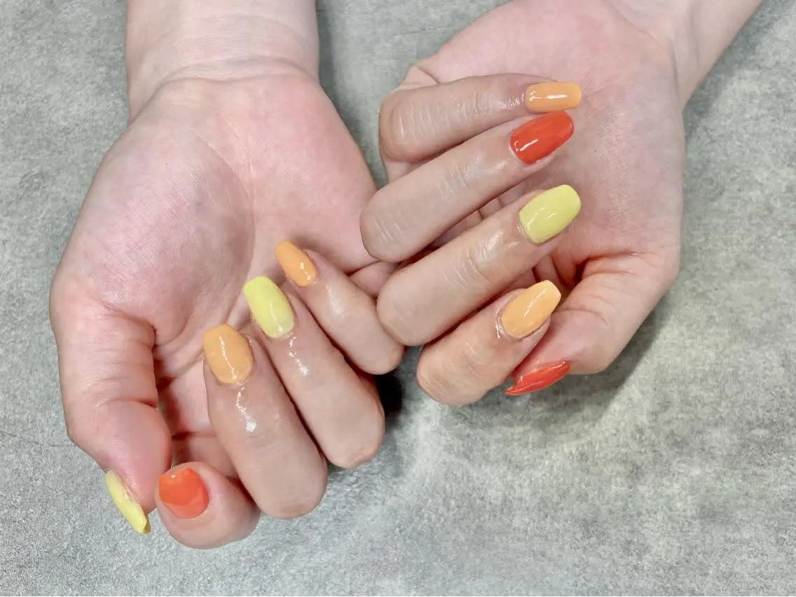 ネイル オレンジ salon de oct.のネイルデザイン