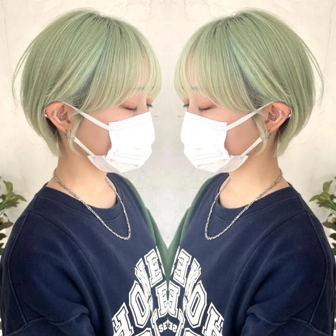 ショート カラー ショートボブ ハンサムショート 丸みショート デザインカラー ハイライトカラー ヘアカラー トリートメント 京都大人女性ショート 徒歩1分/秋山のヘアスタイル