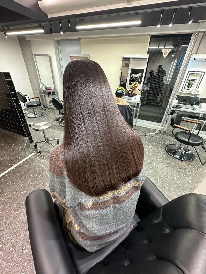 ロング パーマ カット 縮毛矯正 トリートメント 髪質改善⭐️縮毛矯正 中野⭐️Rinaのヘアスタイル