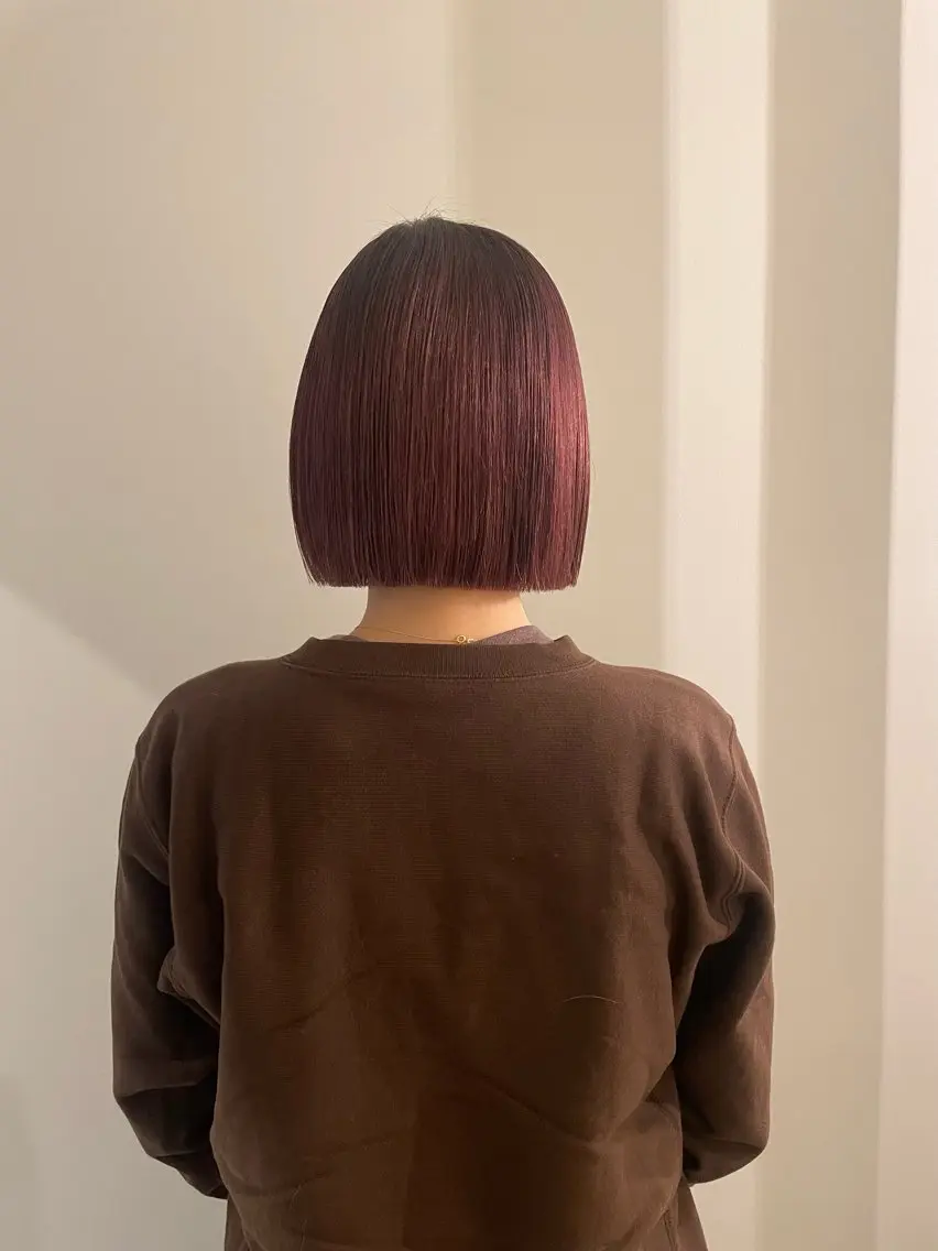 ショート カラー ボブ カット ヘアカラー トリートメント 渋谷 留菜のヘアスタイル
