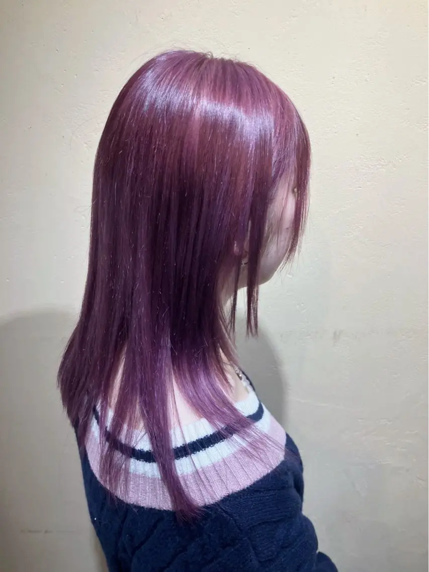 ロング カラー ブリーチ ピンクカラー パープルカラー ヘアカラー トリートメント saya (サヤ)のヘアスタイル
