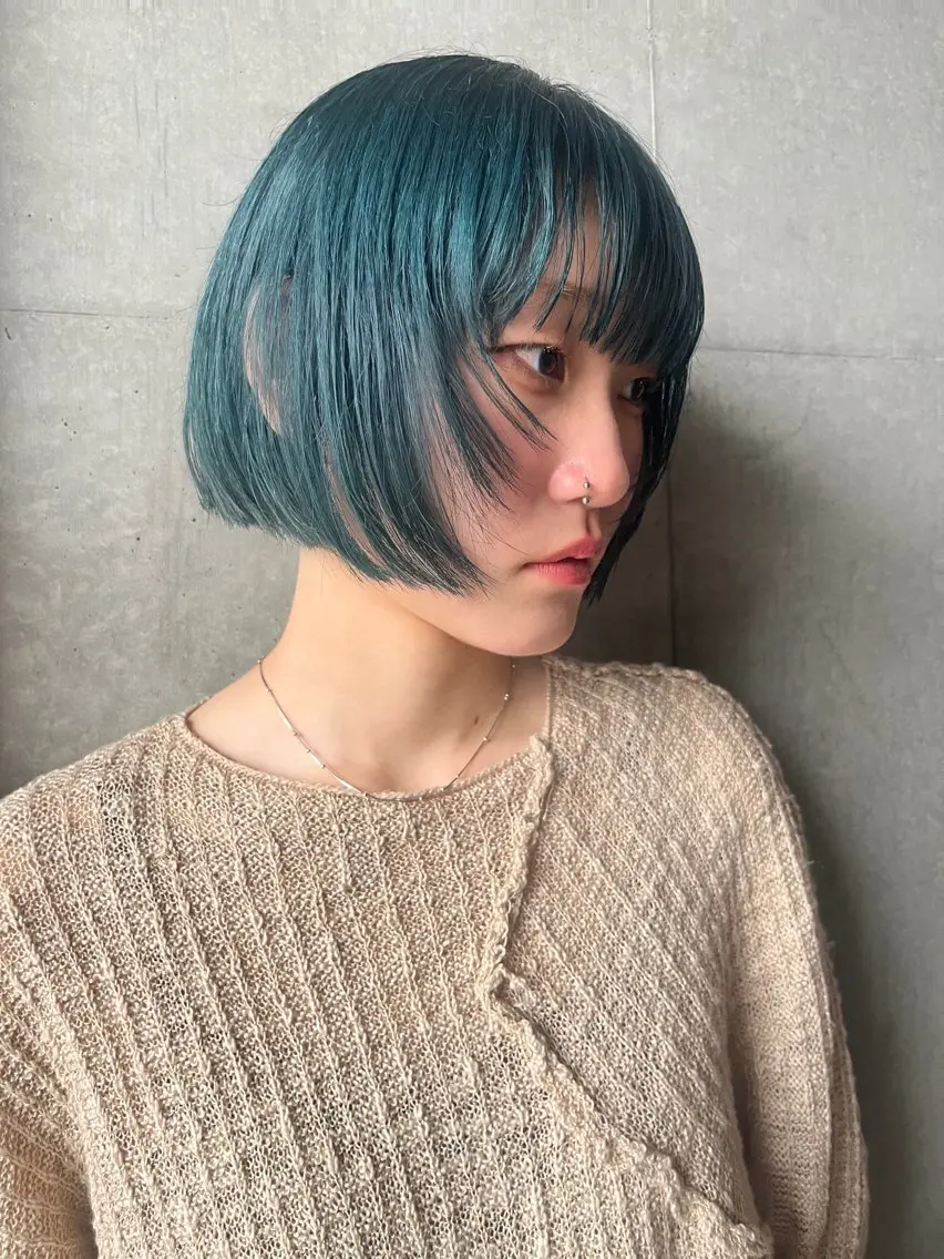 ショート ボブレイヤー ボブ 顔まわりレイヤー ハイレイヤー 韓国風ヘア レイヤーカット\ウル フ　chinatsuのヘアスタイル