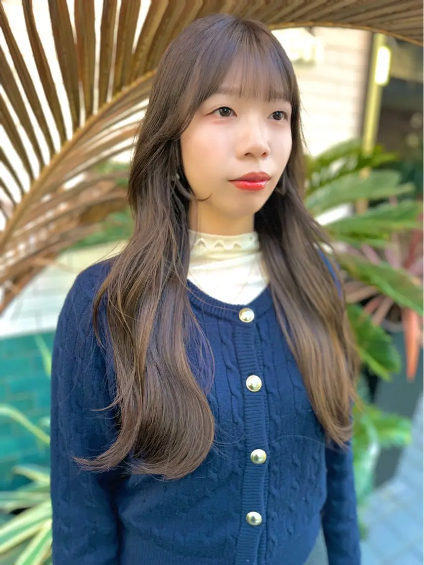 セミロング くびれヘア 韓国風ヘア くびれレイヤー レイヤーカット ワンホンレイヤー カット ヘアカラー 髪質改善/縮毛矯正 /DAIKIのヘアスタイル