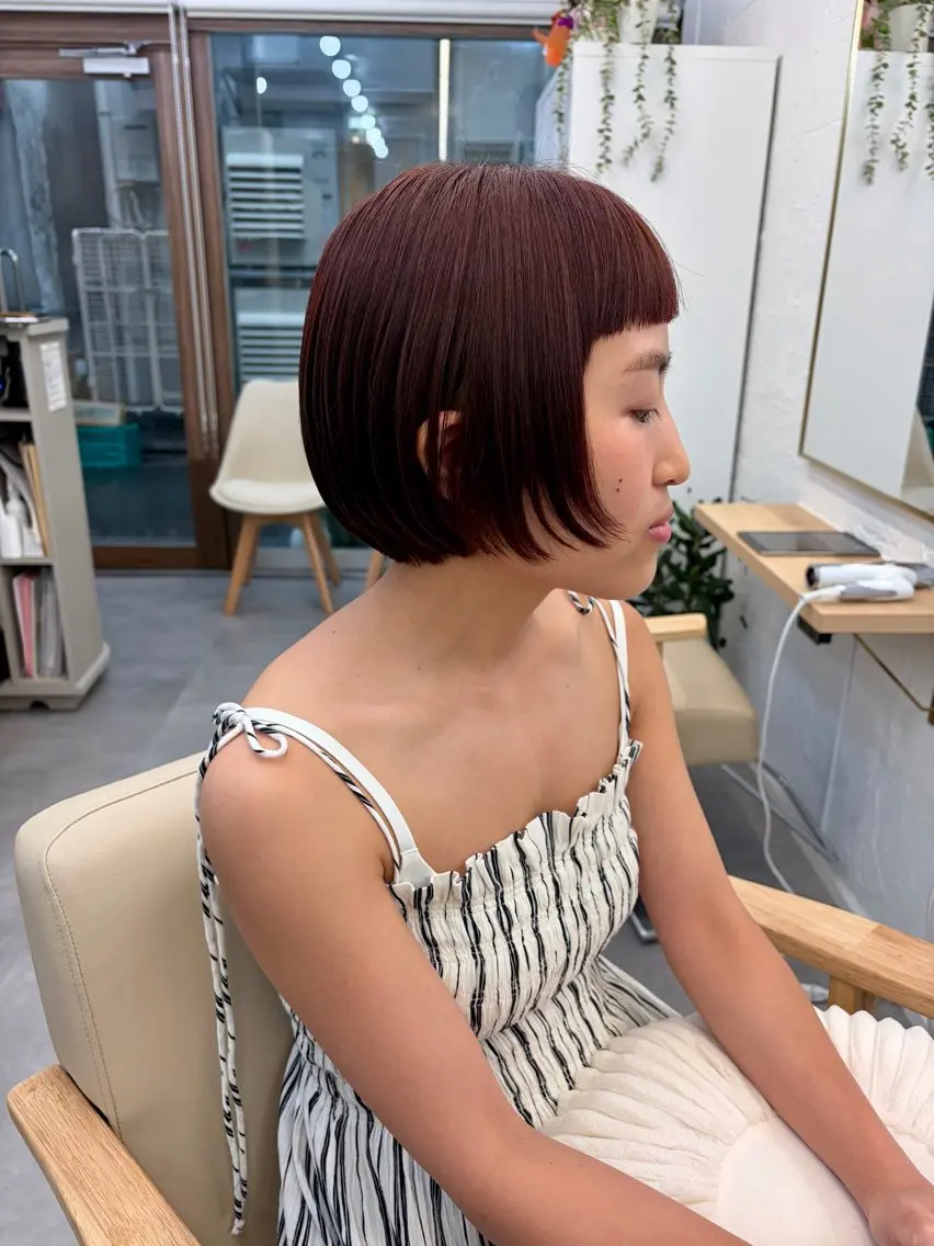 ショート カラー ブラウンカラー レッドカラー レッドブラウン ボブ カット ヘアカラー RIRI💛 ママ美容師👶🏻のヘアスタイル