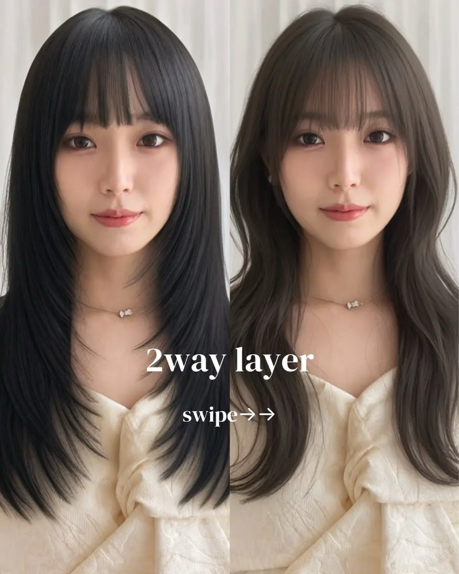 ロング カラー カット ヘアカラー トリートメント ヘッドスパ 💎レイヤー/韓国 💎石戸谷のヘアスタイル