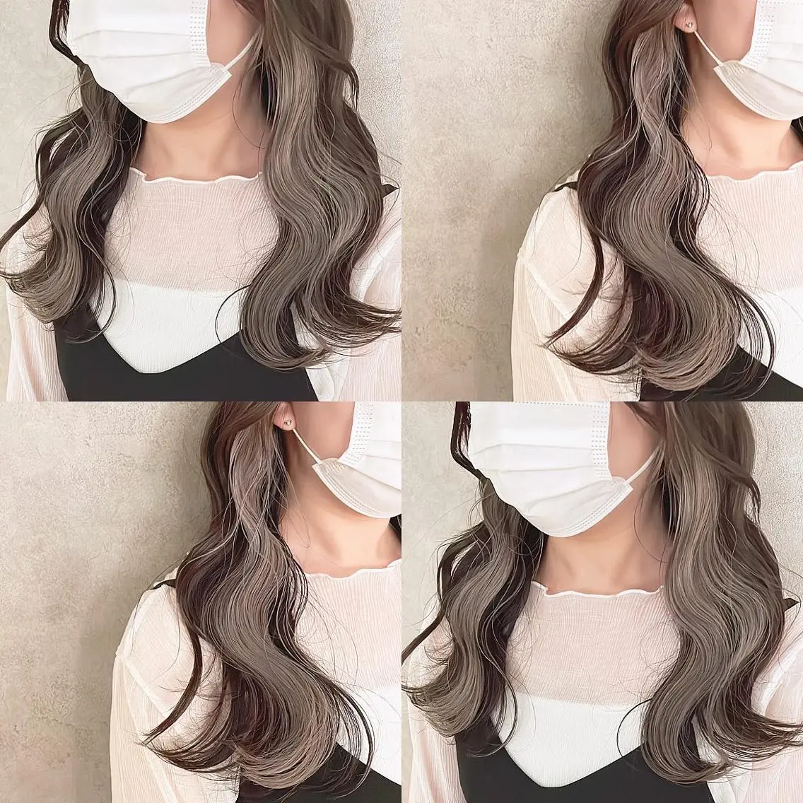カラー ベージュカラー ブリーチ デザインカラー グレージュ ミルクティーベージュ ヘアカラー トリートメント 渋谷:インナーカラー ／🍒エリカ🍒のヘアスタイル