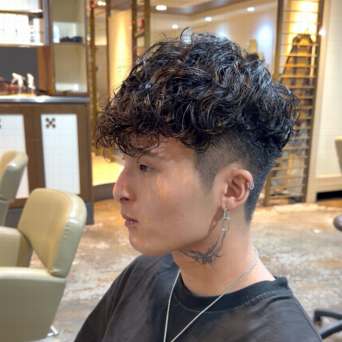 メンズ カット パーマ 原田 黎也のヘアスタイル