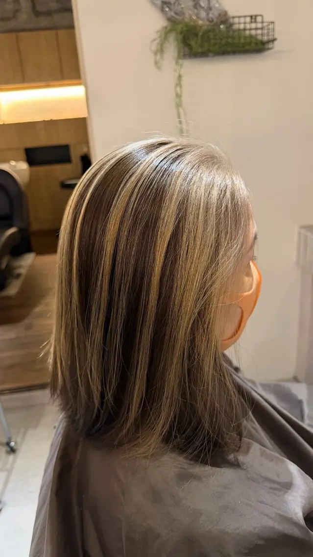 ミディアム カラー ミストバング  フェイスフレーミング 🎀 saya 🎀 /ボブ/大阪/ 梅田のヘアスタイル