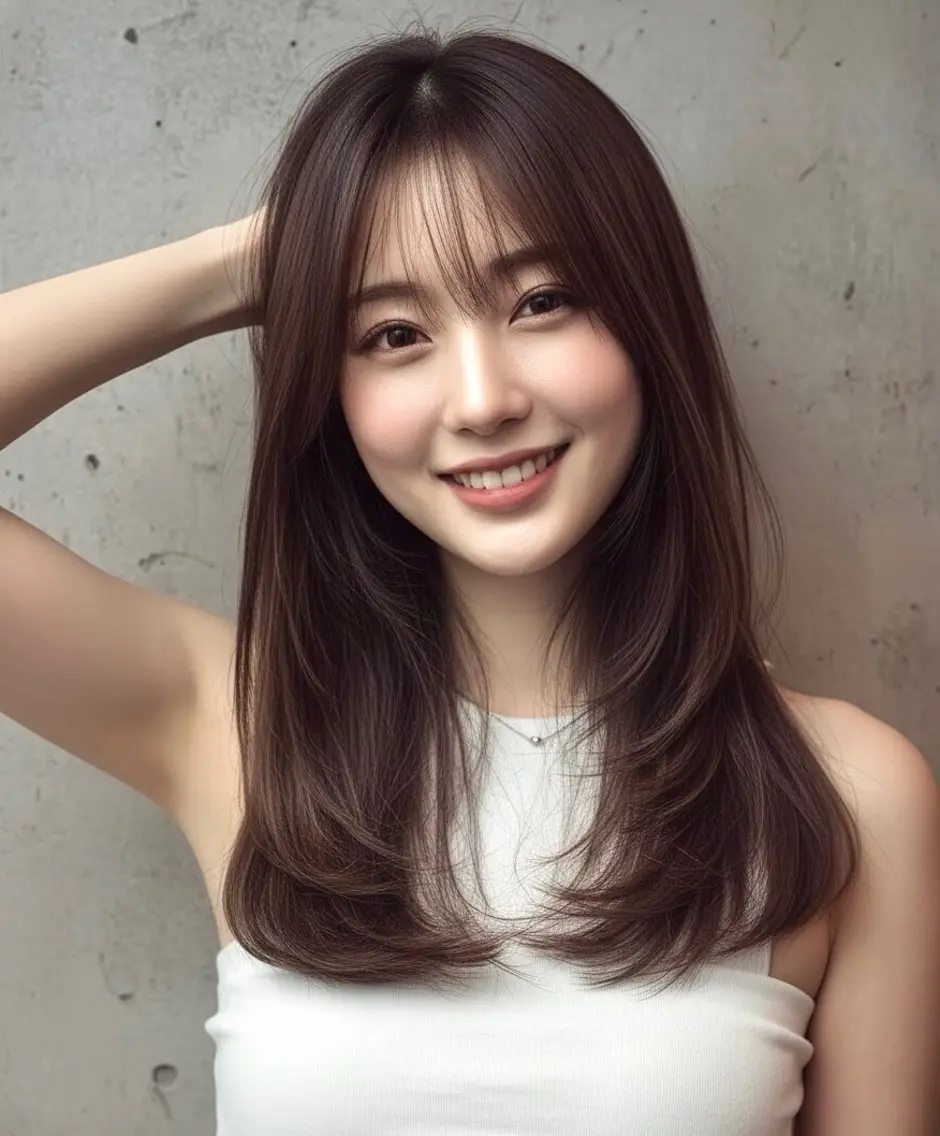 セミロング カット ヘアカラー トリートメント ヘッドスパ ヘアセット リベルテ 渋谷のヘアスタイル