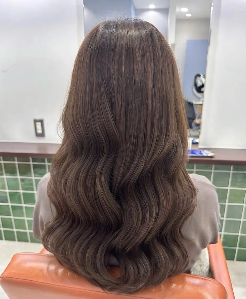 セミロング パーマ カット パーマ aini上本町 吉元直明のヘアスタイル