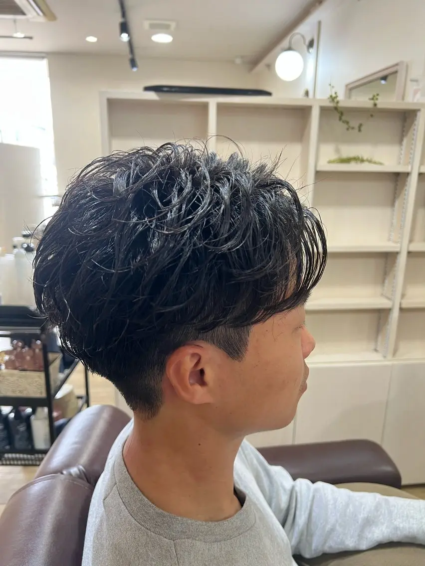 メンズ カット パーマ パーマ／メンズ ／ピンパーマ/横山のヘアスタイル