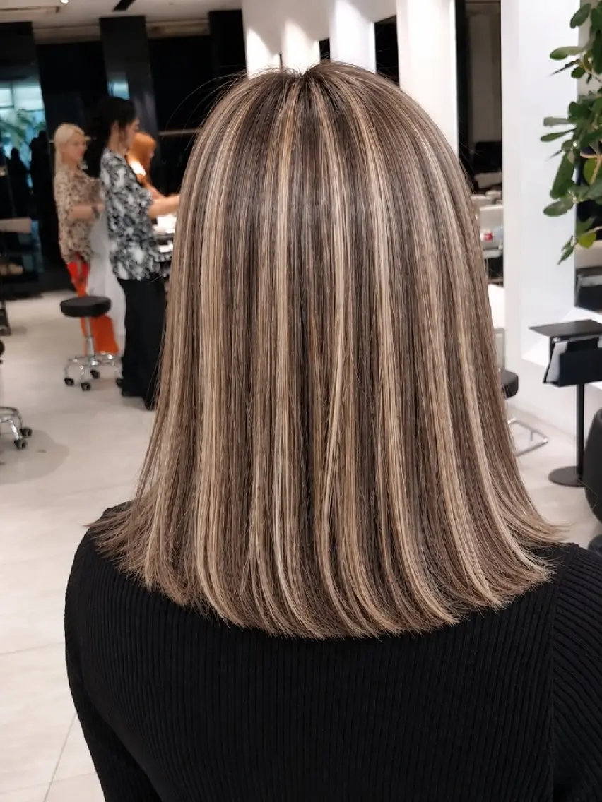 ミディアム ハイライト 千葉 光春のヘアスタイル