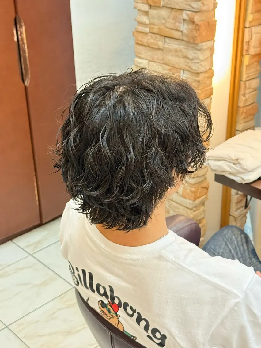 メンズ メンズパーマ カット パーマ 篠崎 大翔のヘアスタイル