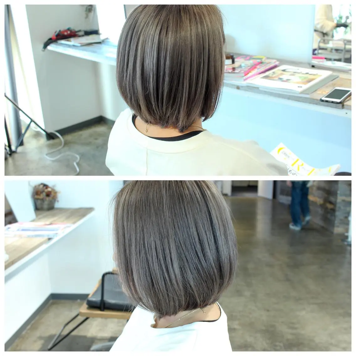 ミディアム カラー ベージュカラー ブリーチ グレージュ ハイトーンカラー ブリーチなしカラー BOB🌟ハイトーン /ブリーチ/TAKUのヘアスタイル