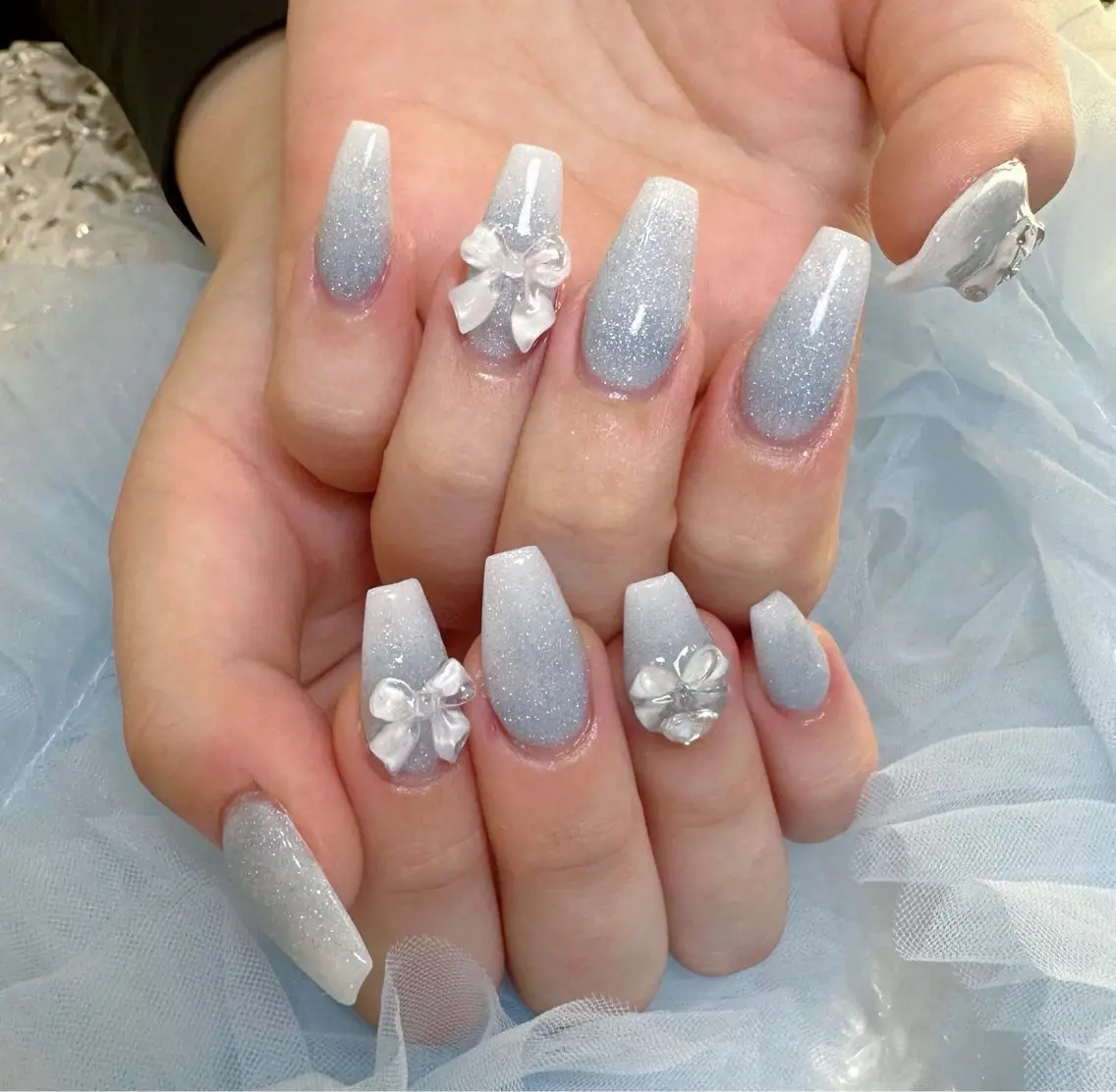 ネイル グラデーション 水色 スカルプネイル ハンドネイル Re:star nail薬院/今泉のネイルデザイン