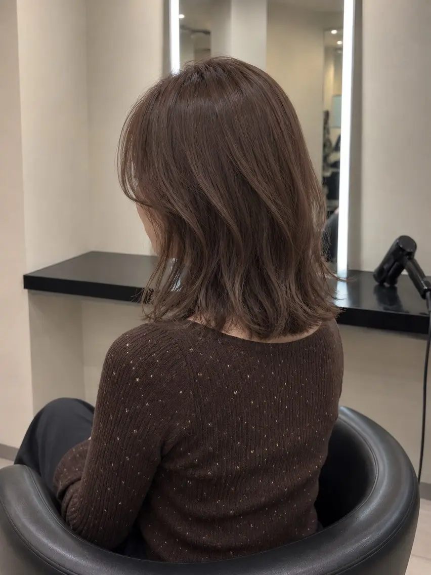 ミディアム カラー ブラウンカラー トリートメント 🌈ウルトワ水素 髪質改善naru🌈のヘアスタイル