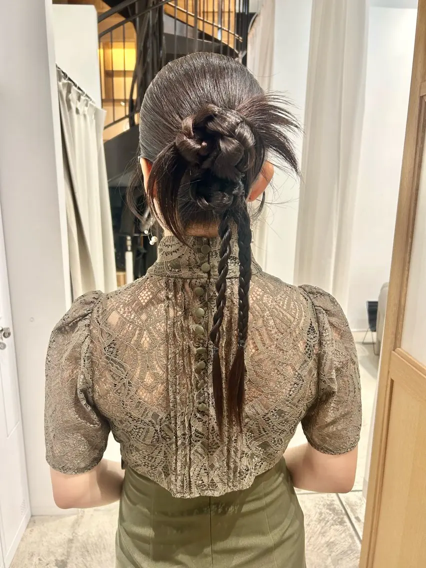 ロング カラー ヘアアレンジ ヘアセット yuka .のヘアスタイル