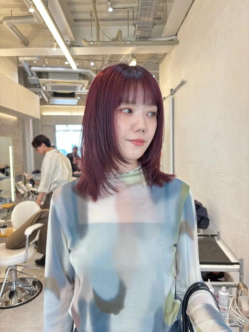 ミディアム カラー カット ヘアカラー トリートメント 怪我のため6月末 復帰予定田中瑞希🍃のヘアスタイル