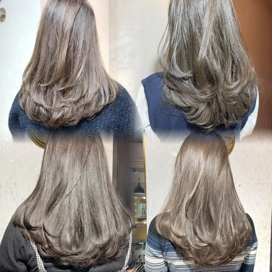 ミディアム カラー グレージュ レイヤーカット カット ヘアカラー トリートメント レイヤー/上品 色素カラー/山口のヘアスタイル